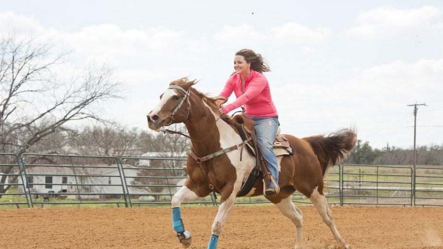 Heather Moon riding her horse, Dicey.